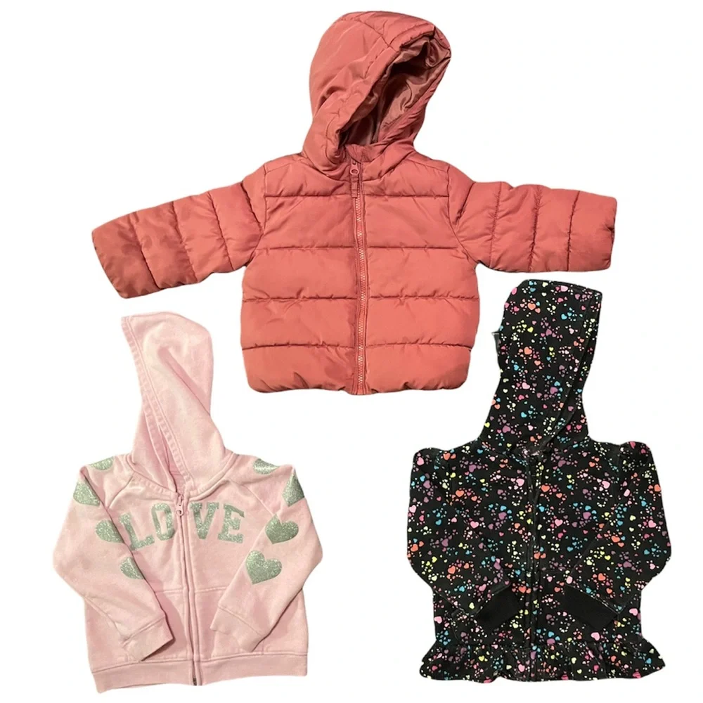 Girls Coat Bundle Lot 3 Pc Set Jacket Girl Size 18-24 Month